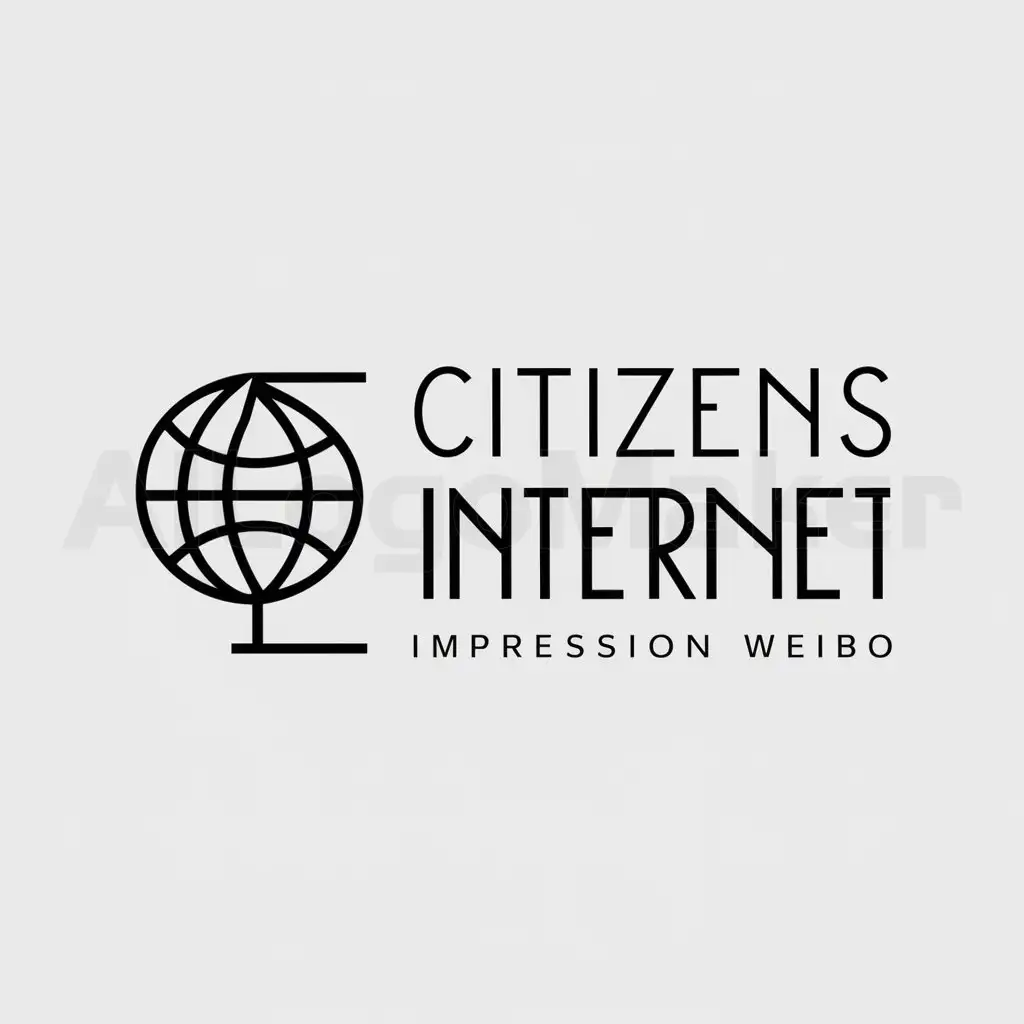 a logo design,with the text "citizens internet impression Weibo", main symbol:["internet","world","impression","weibo"],Minimalistic,clear background