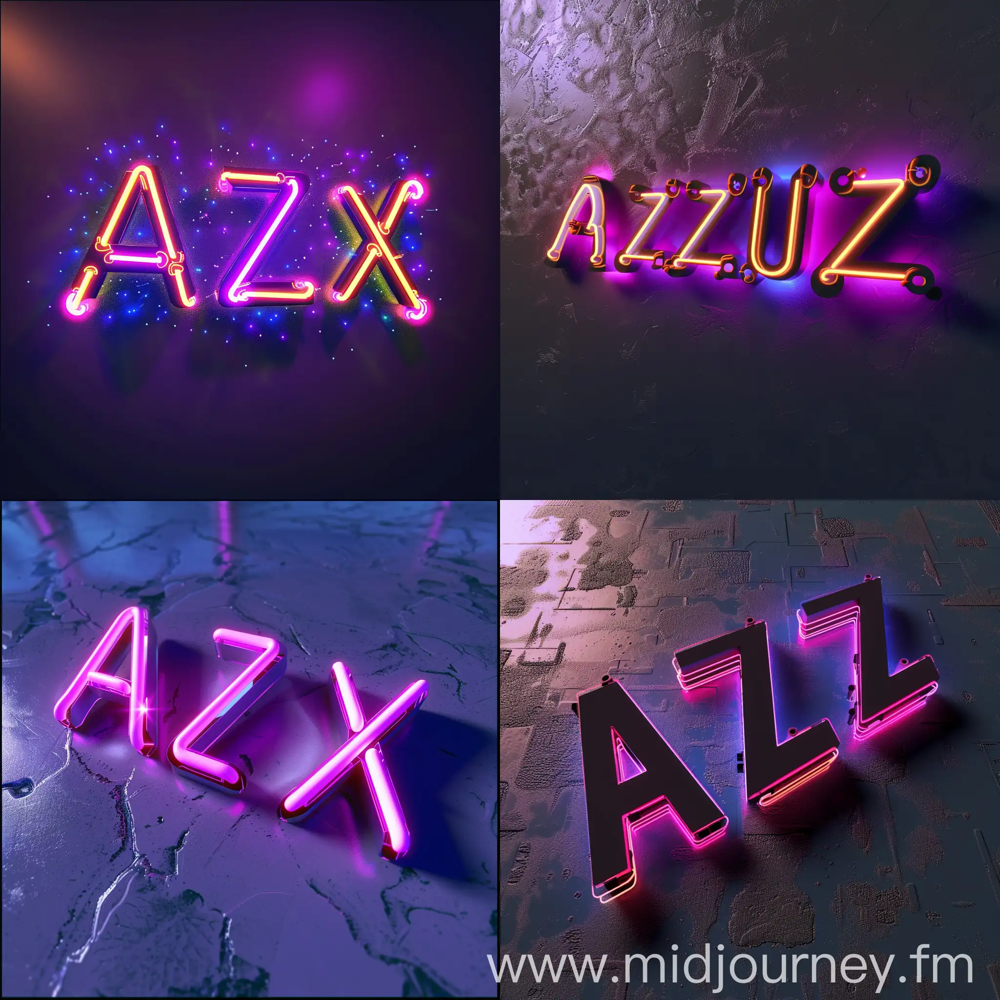 3D Neon Lights Logo Design Alex | JourneyArt