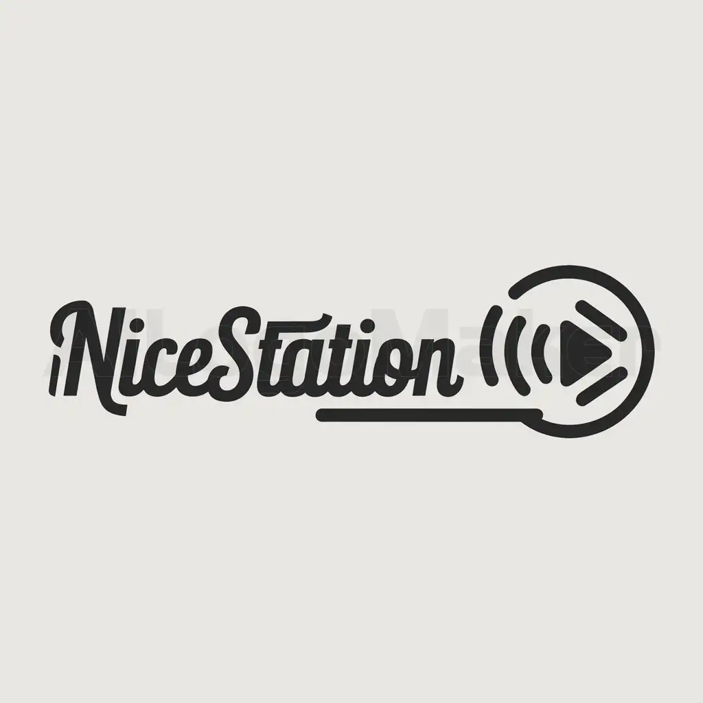a logo design,with the text "NiceStation", main symbol:NiceStation,Moderate,be used in Entertainment industry,clear background