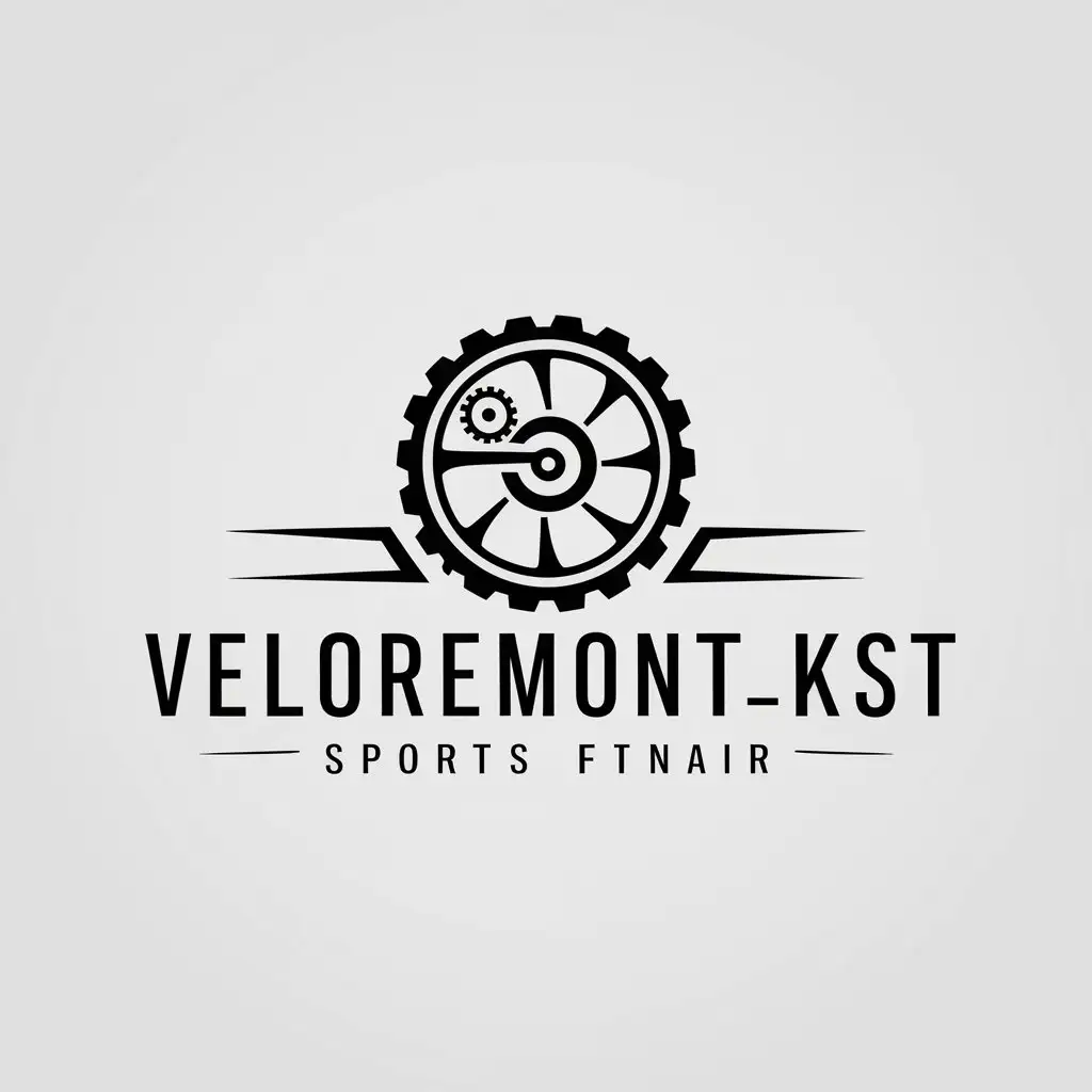 a logo design,with the text "VELOREMONT_KST", main symbol:Logo repair bicycles,Moderate,be used in Sports Fitness industry,clear background