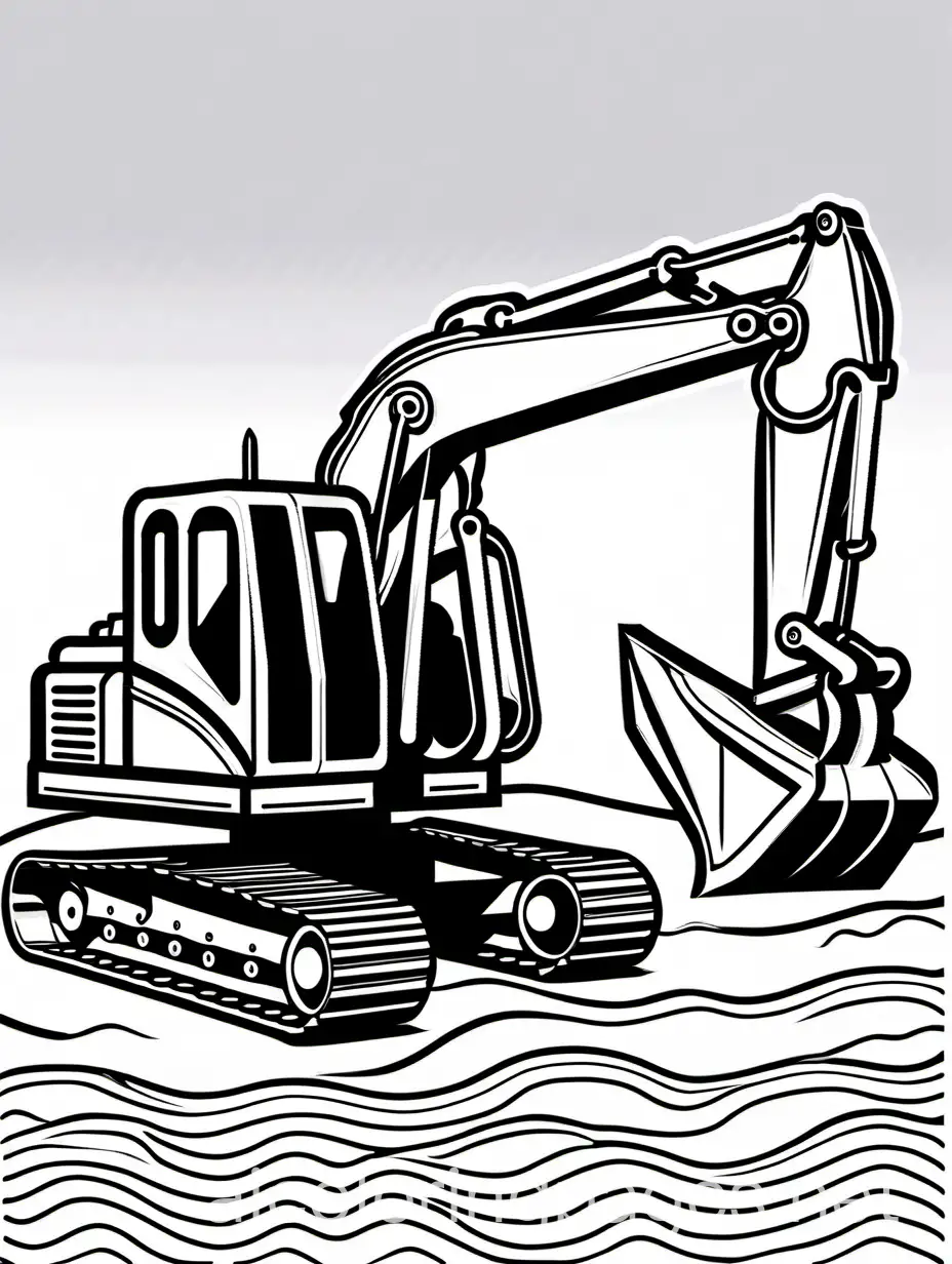 Excavator-Coloring-Page-for-Kids-Simple-Line-Art-on-White-Background