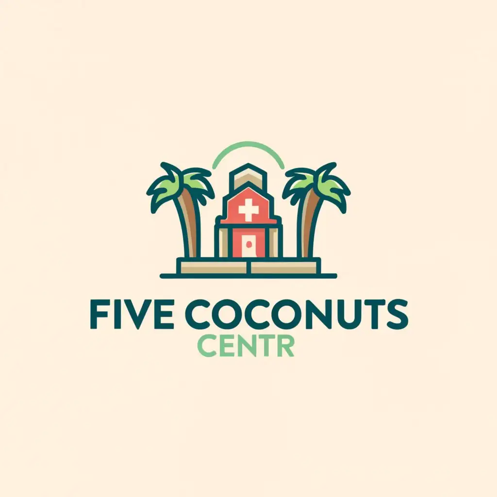 a logo design,with the text "Five coconuts", main symbol:Community Health Center,Moderate,clear background