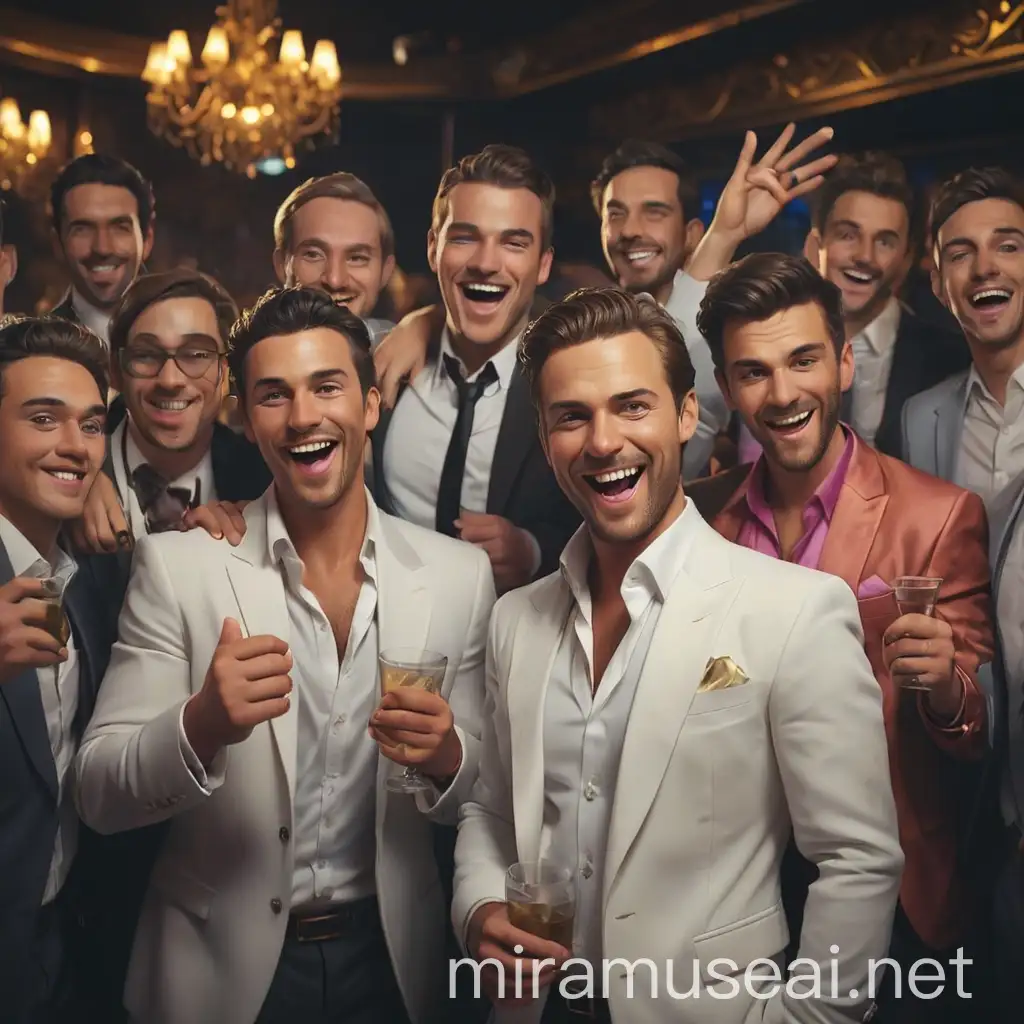 Elegant Nightclub Gathering of Wealthy Friends