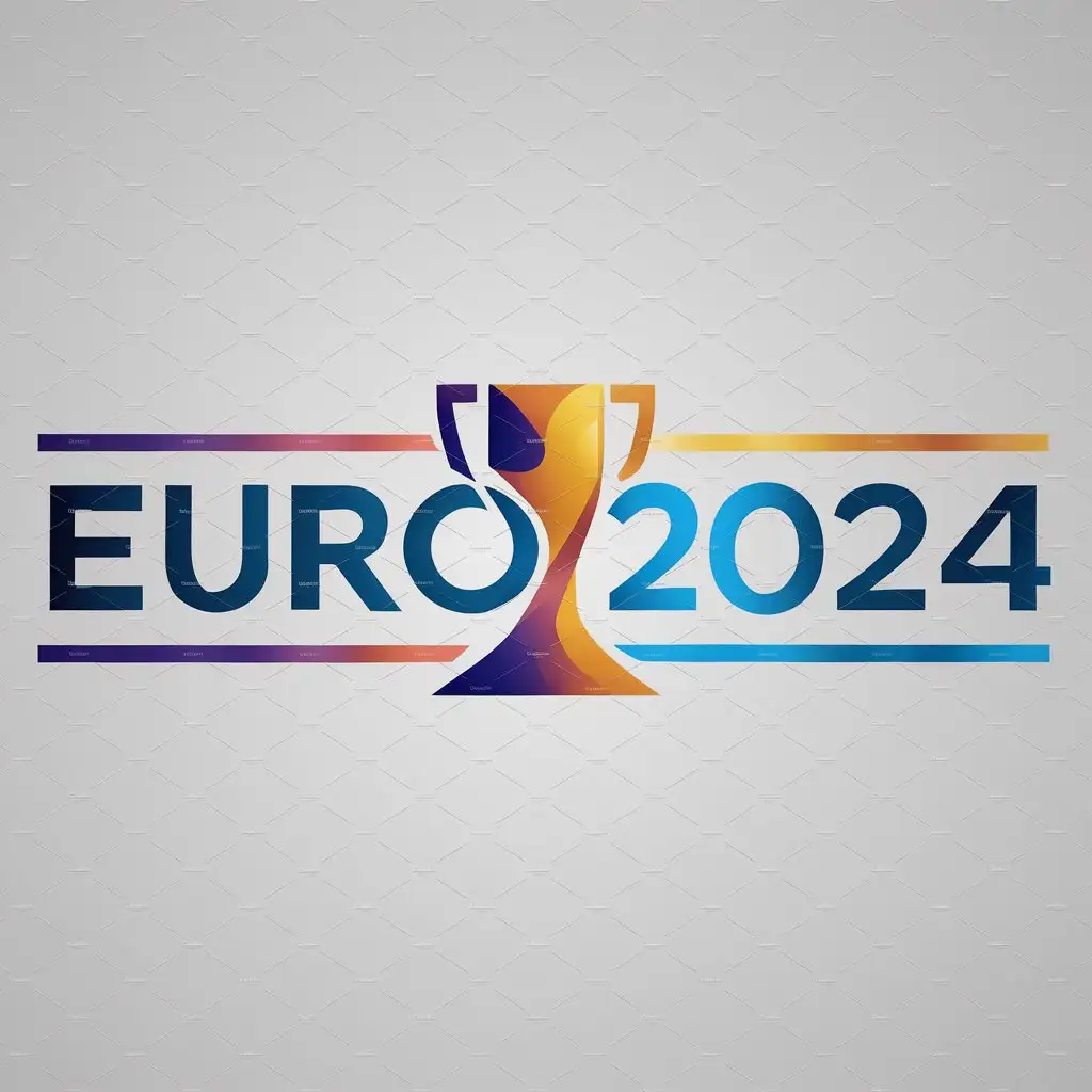 a logo design,with the text "EURO2024", main symbol:trophy,Moderate,be used in Entertainment industry,clear background