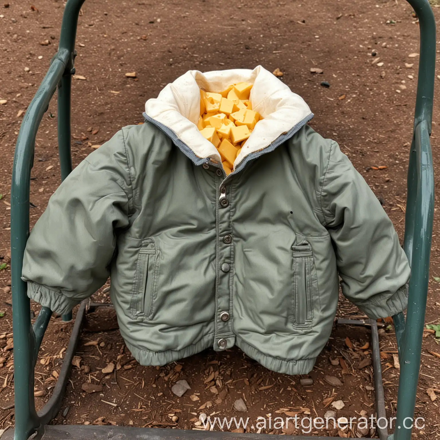 CheeseWearing-Jacket-Plays-at-the-Playground