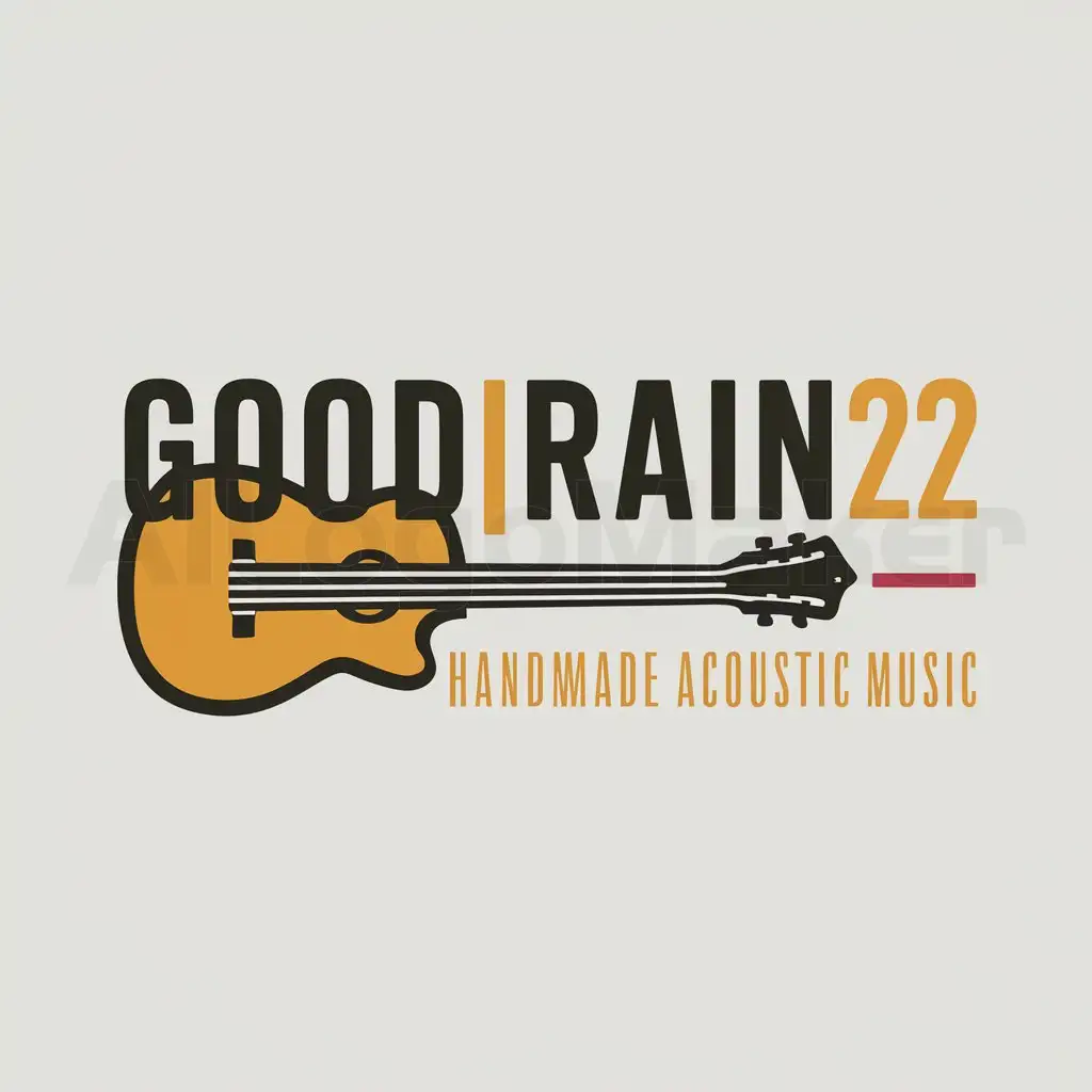 LOGO-Design-for-Goodrain22-Handmade-Acoustic-Music-Featuring-a-Guitar-on-a-Clear-Background