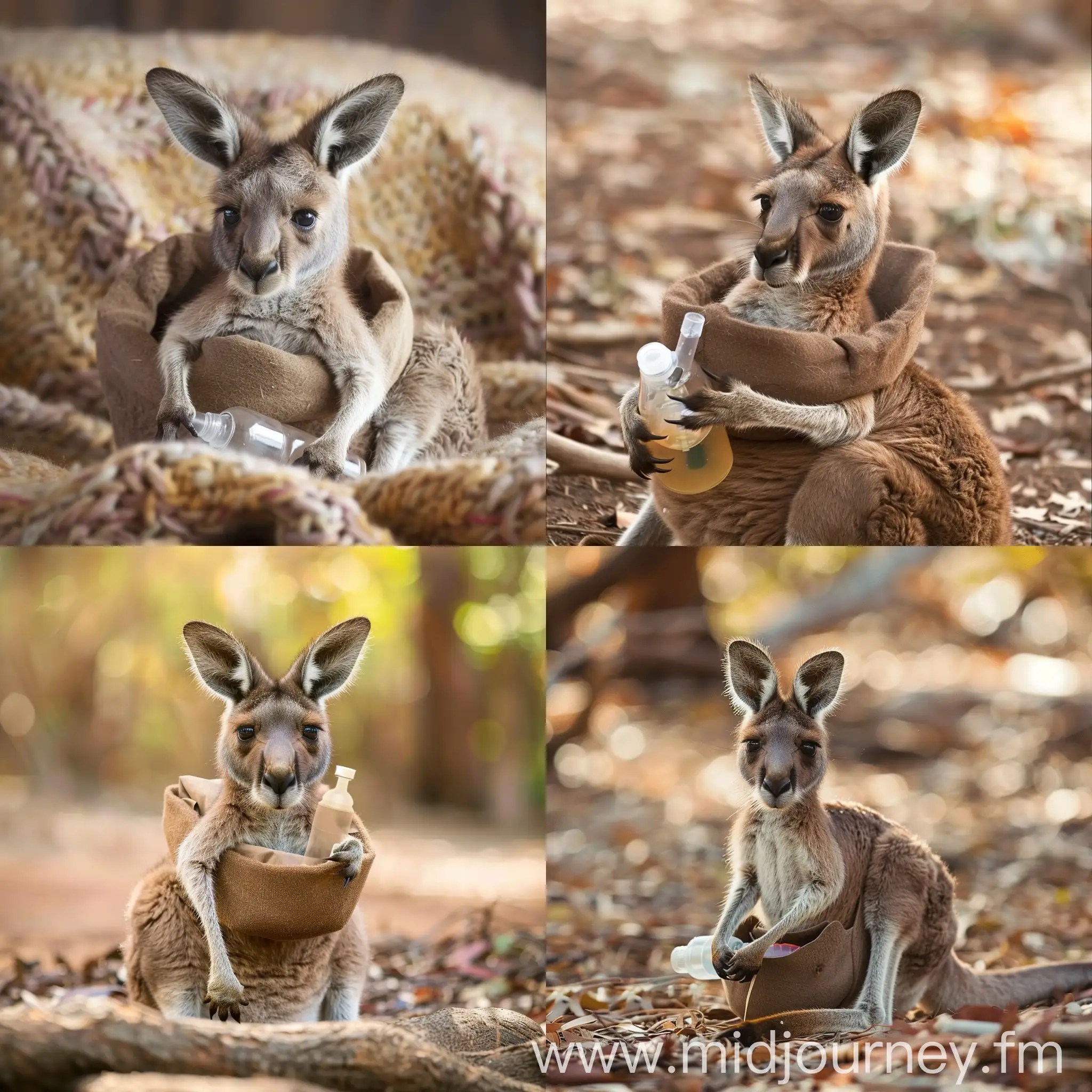 Baby kangaroo in pouch best sale