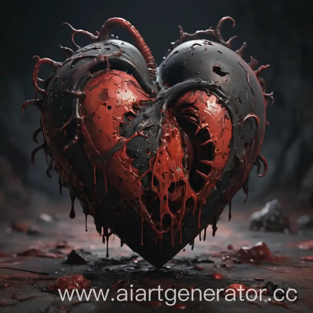Decaying-Heart-on-Horrible-Black-Planet-Drenched-in-Blood