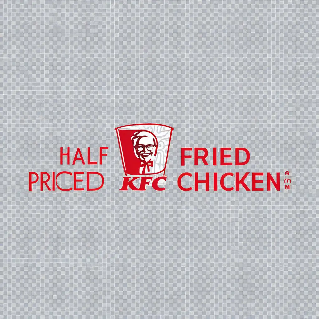 a logo design,with the text "Kentucky Fried Chicken", main symbol:half price KFC,Minimalistic,be used in Restaurant industry,clear background