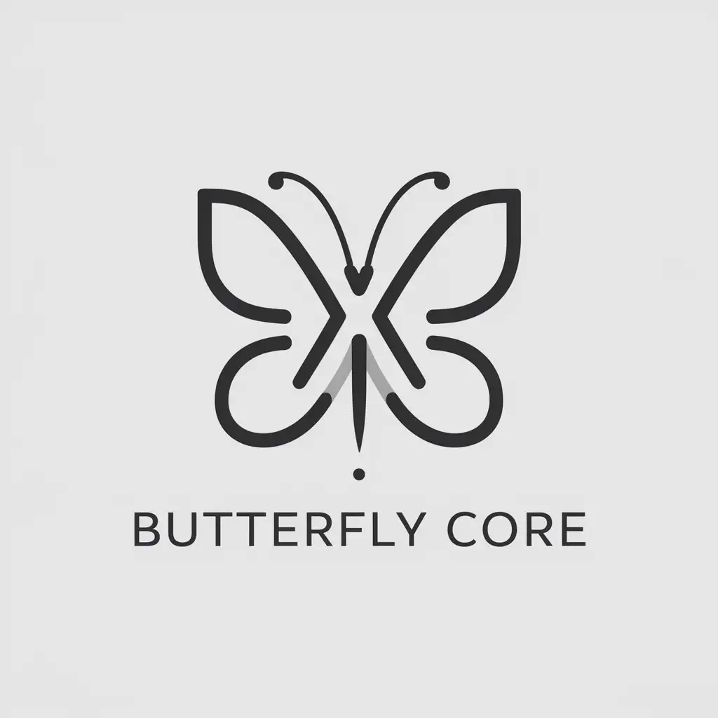 a logo design,with the text "butterfly core", main symbol:use X letters to make a butterfly shape,,Moderate,be used in Technology industry,clear background