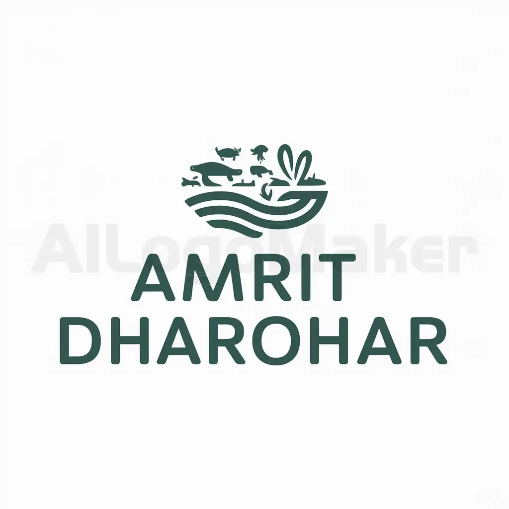 a logo design,with the text "Amrit Dharohar", main symbol:wetlands biodiversity,Moderate,be used in Nonprofit industry,clear background