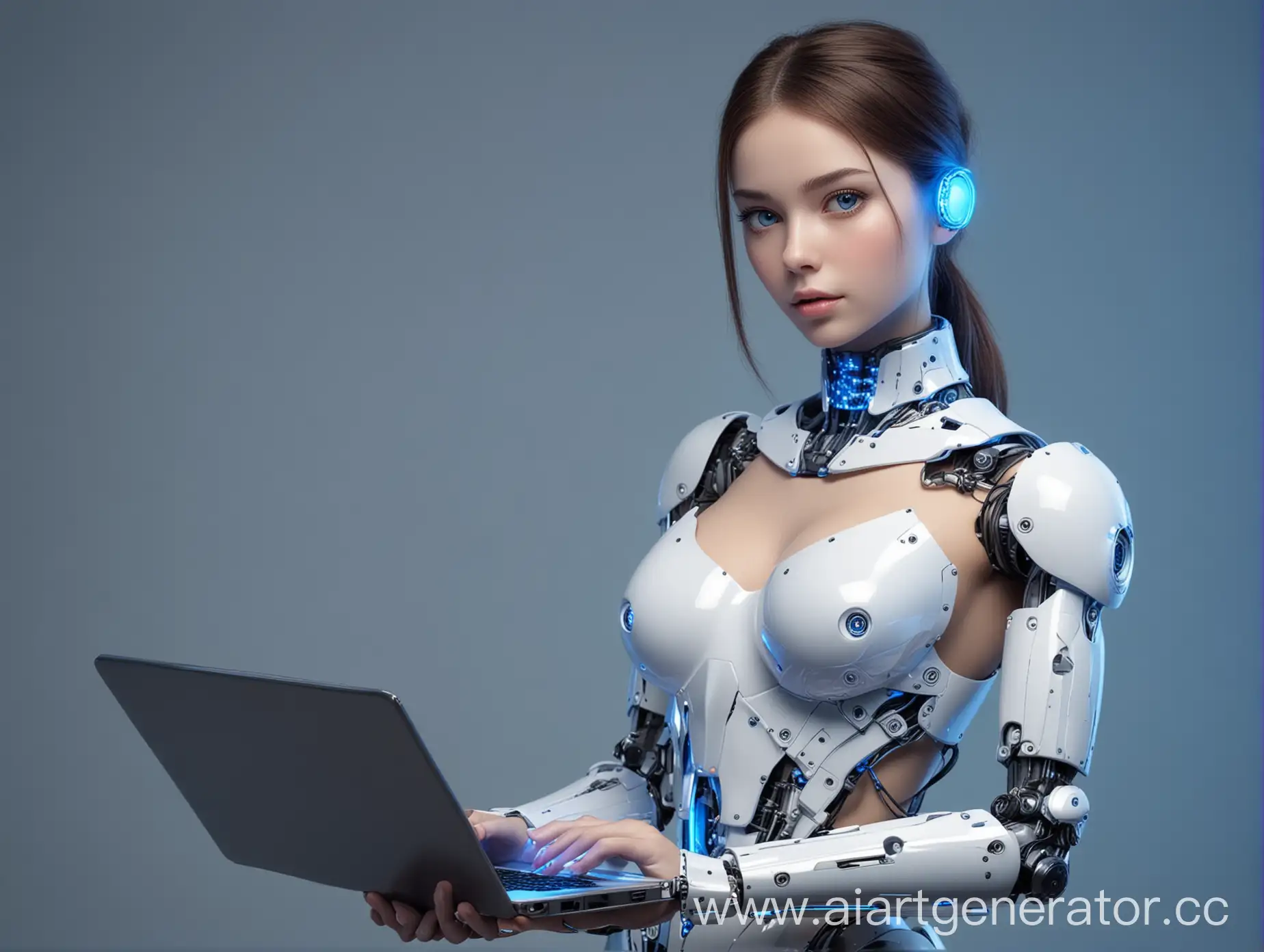 Futuristic-Girl-Robot-with-Blue-Lighting-and-Notebook