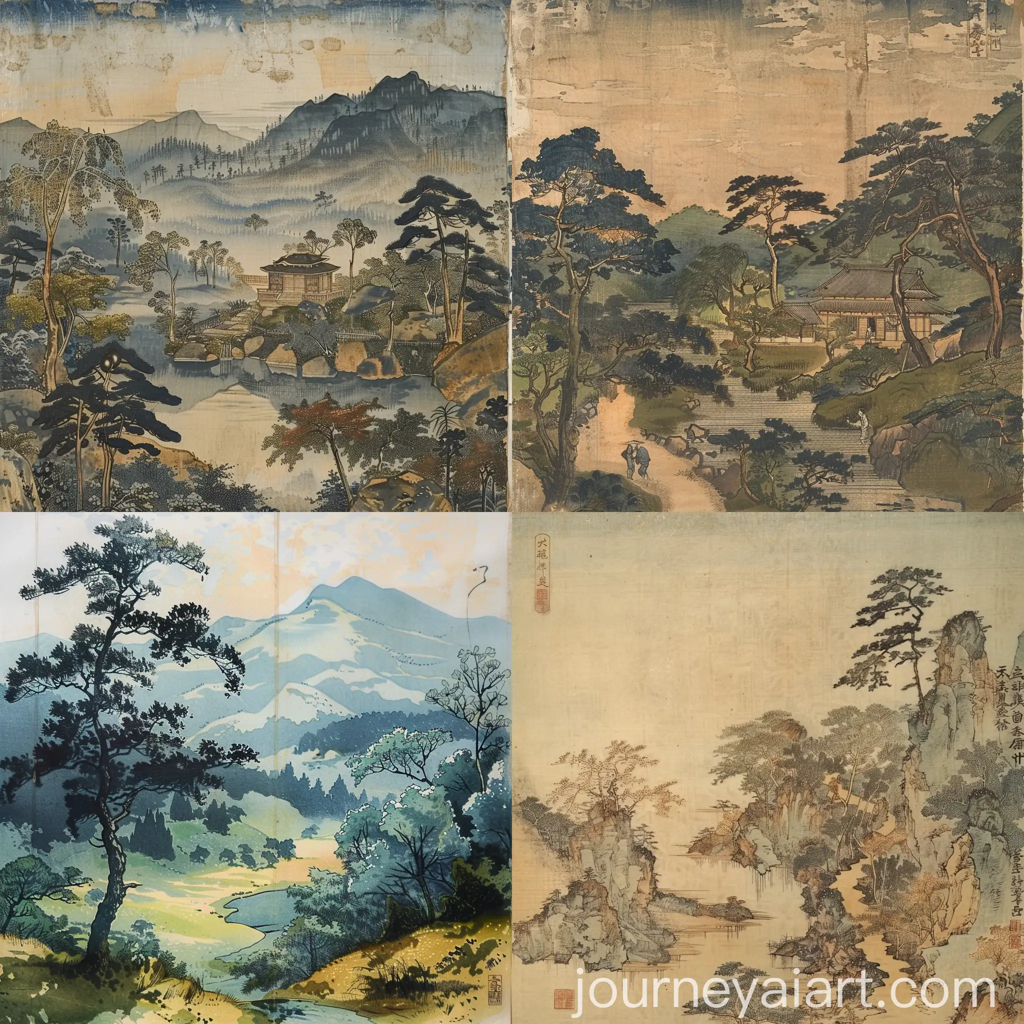 Ukiyoe-Style-Landscape-with-Mountain-and-Lake