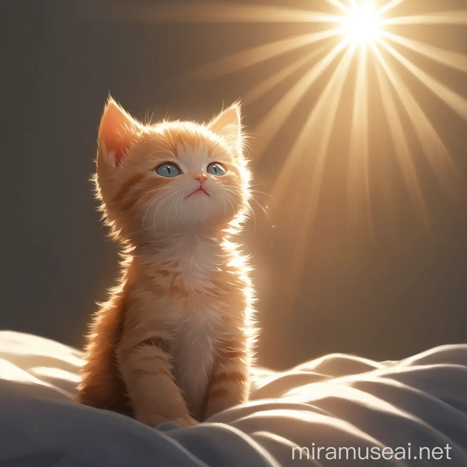 Playful Kitten Bathed in Morning Sunlight