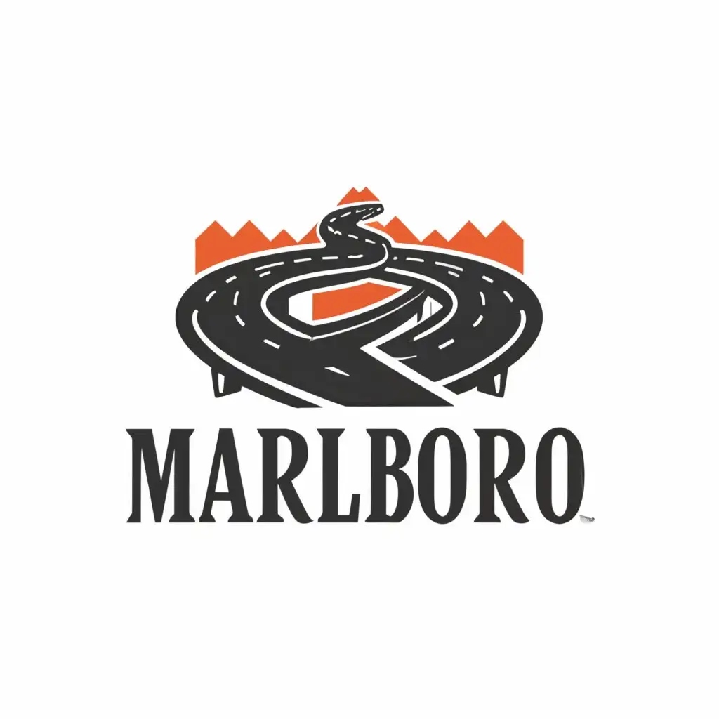 a logo design,with the text "Marlboro", main symbol:road trip,Moderate,be used in Automotive industry,clear background