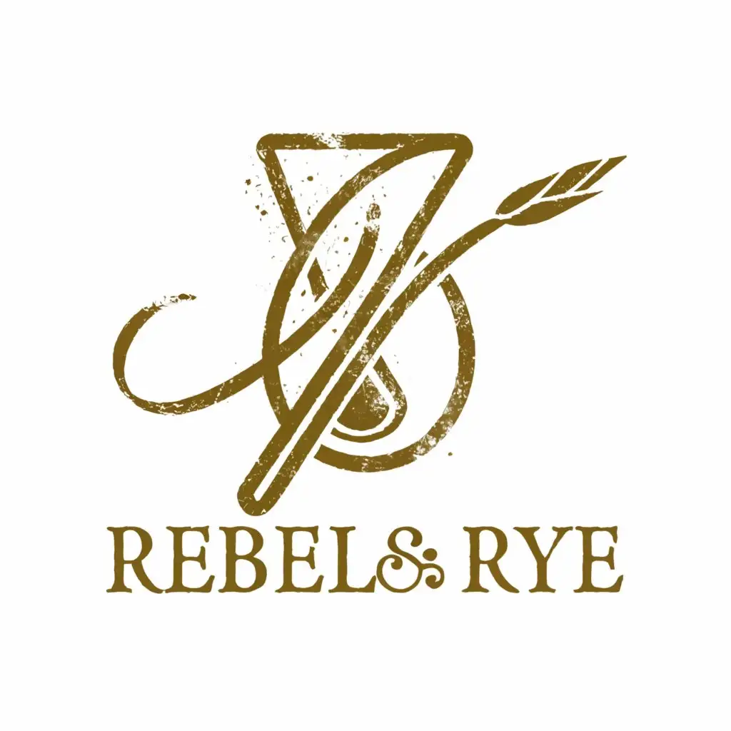 LOGO-Design-For-Rebel-Rye-Elegant-Gold-Font-with-Rye-Grain-and-Wine-Glass-Motif