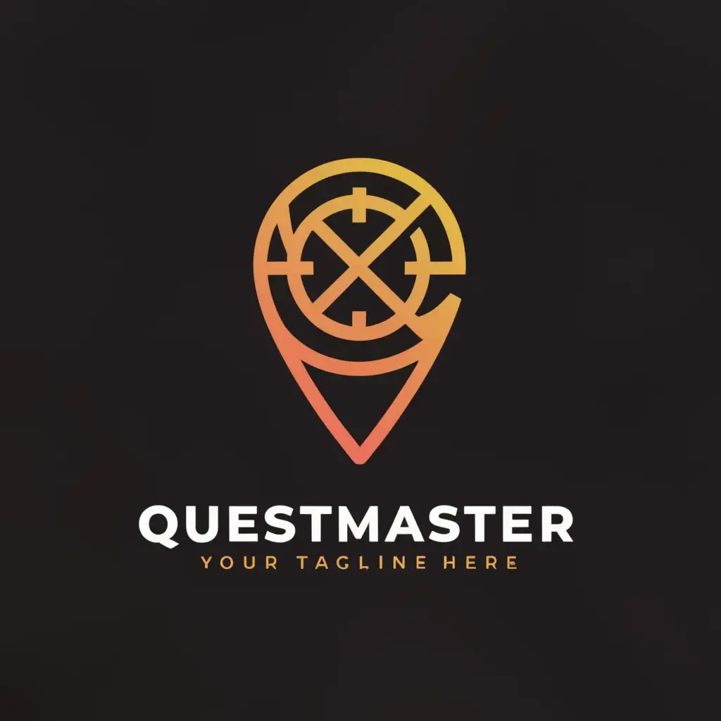 a logo design,with the text "Questmaster", main symbol:Map,Minimalistic,be used in Entertainment industry,clear background