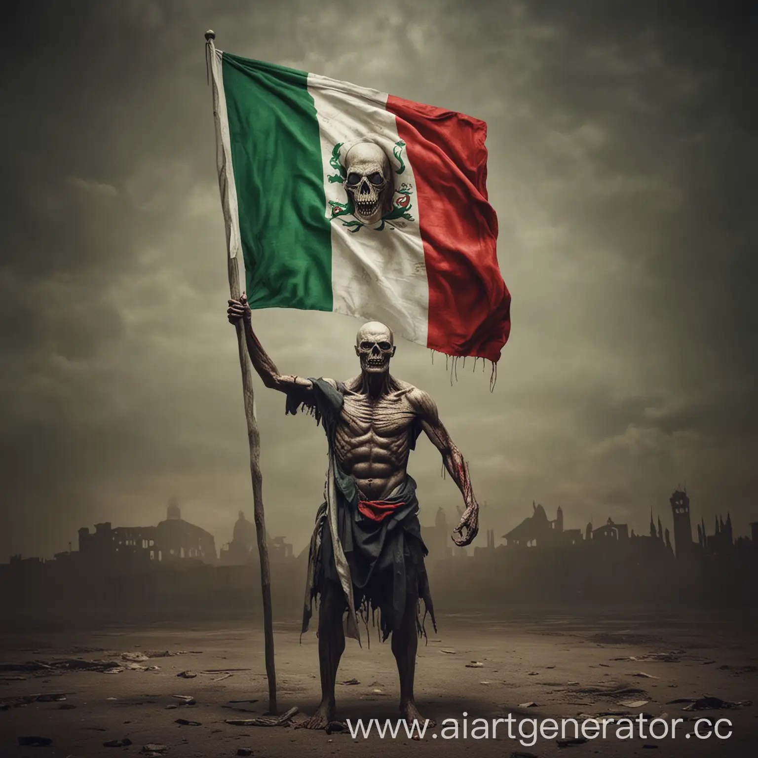 Zombie-Holding-Italian-Flag-Undead-Patriotism-in-a-PostApocalyptic-Setting