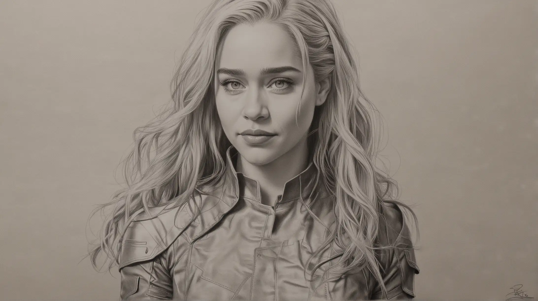 Emilia Clarke as Laurie Tromette Marvel Portrait Drawing