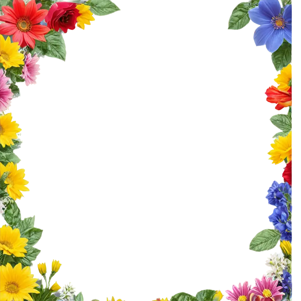 Vibrant-PNG-Image-of-Colorful-Flowers-Enhance-Your-Designs-with-HighQuality-Floral-Frames