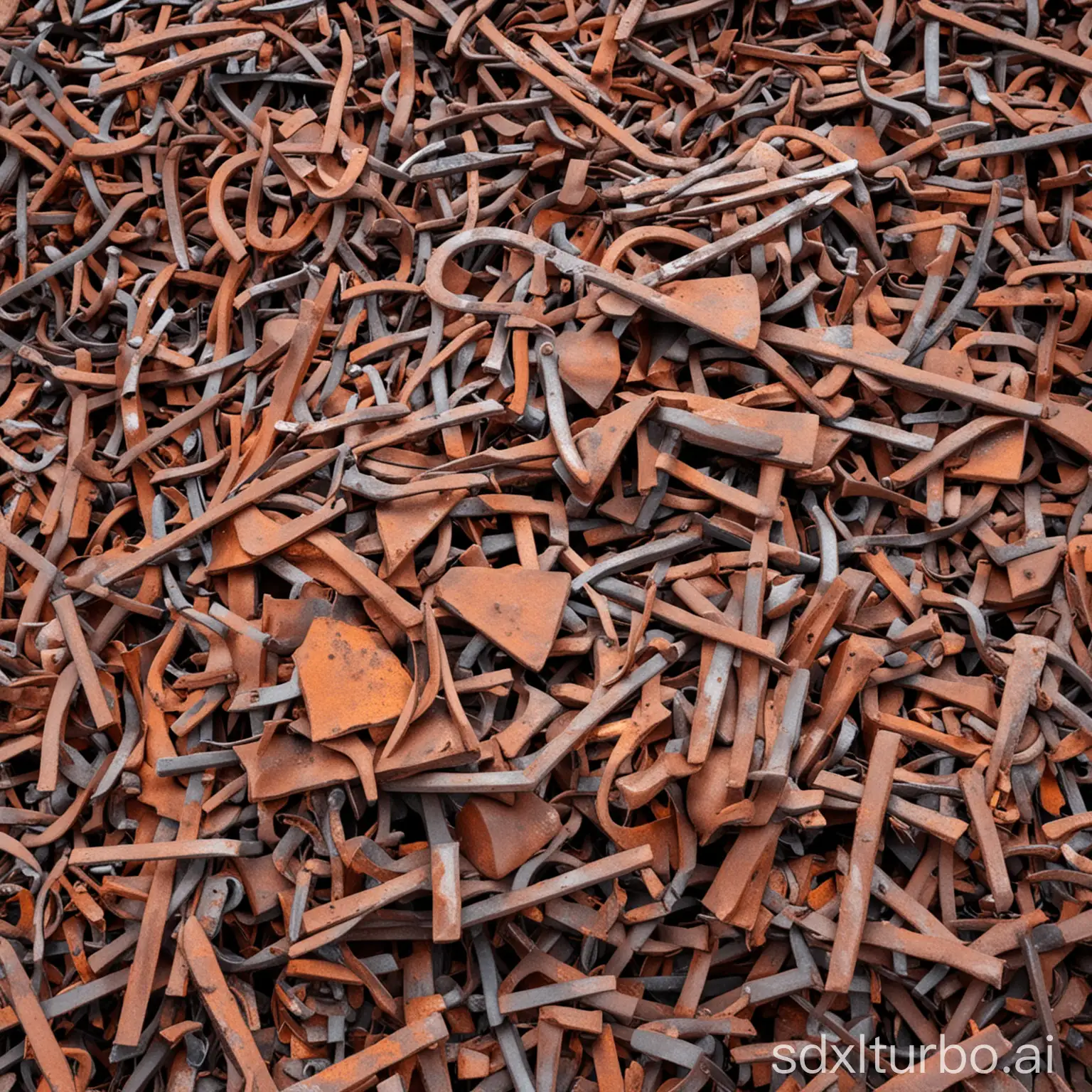 a pile of rusty iron