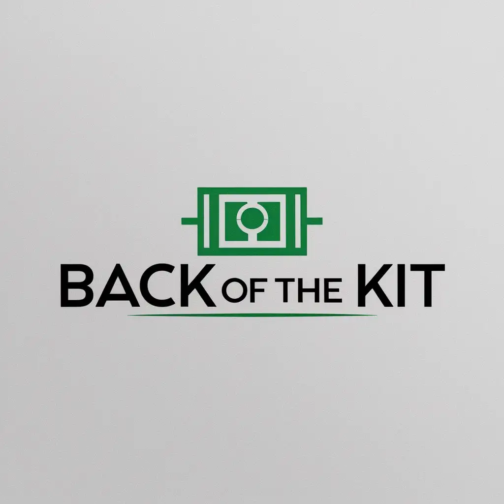 a logo design,with the text "Back of the Kit", main symbol:Football Pitch,Minimalistic,clear background