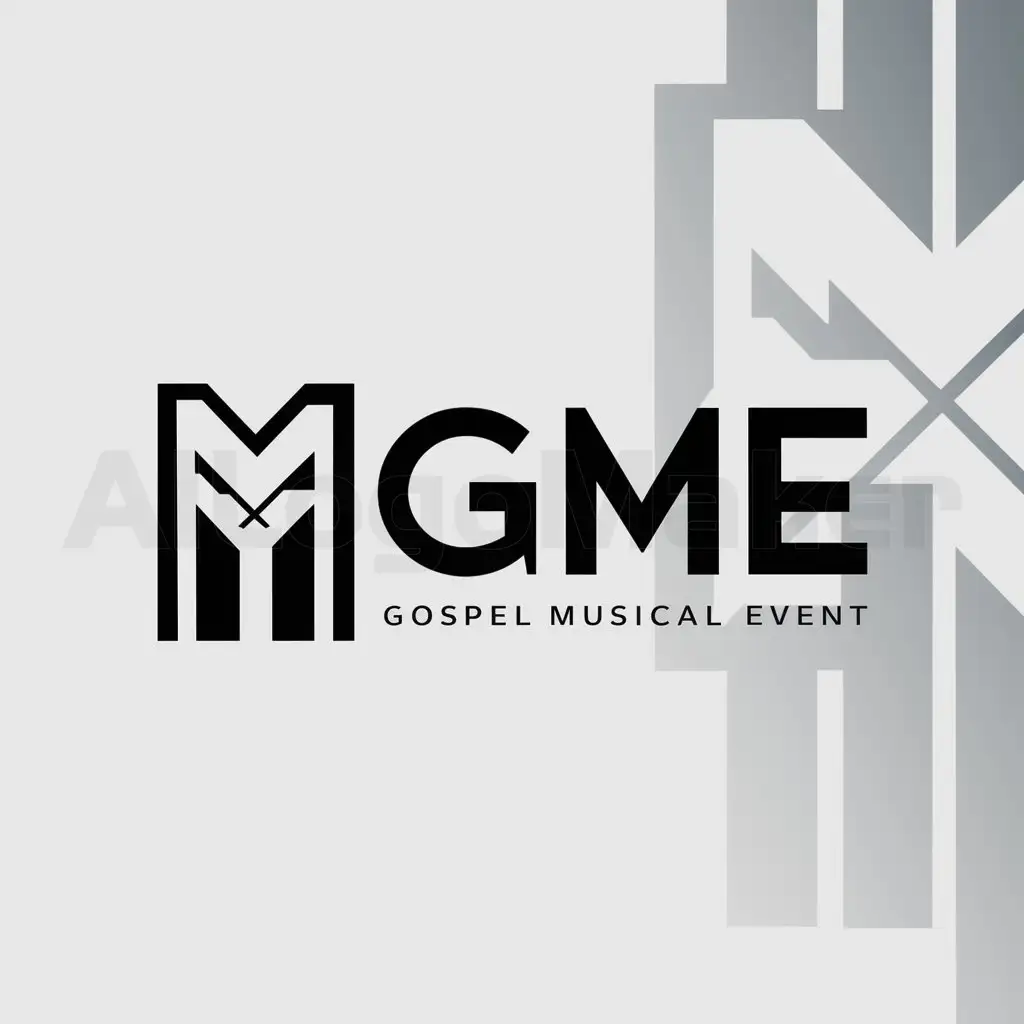 a logo design,with the text "MGME", main symbol:Mega Gospel Musical Event,Moderate,clear background