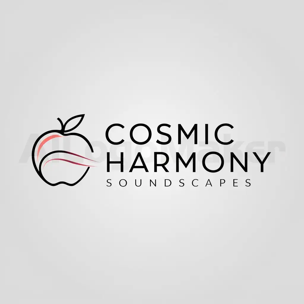 a logo design,with the text "Cosmic Harmony Soundscapes", main symbol:an apple,Minimalistic,be used in Internet industry,clear background