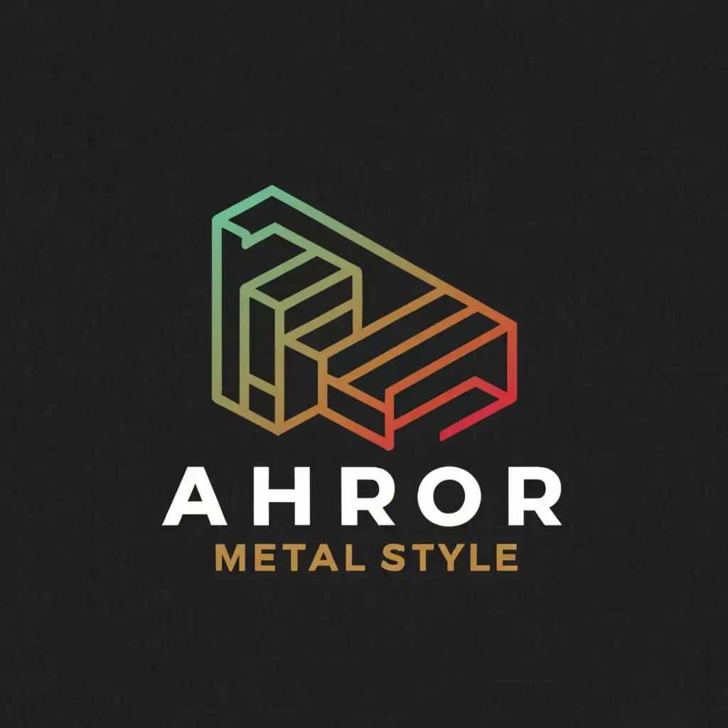 LOGO-Design-For-Ahror-Metal-Style-Bold-Text-with-Stairs-Symbol-for-Construction-Industry