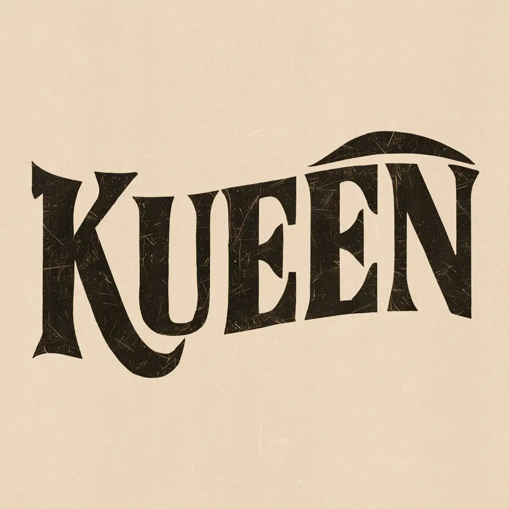 Word "Kueen" in Fender inscription style