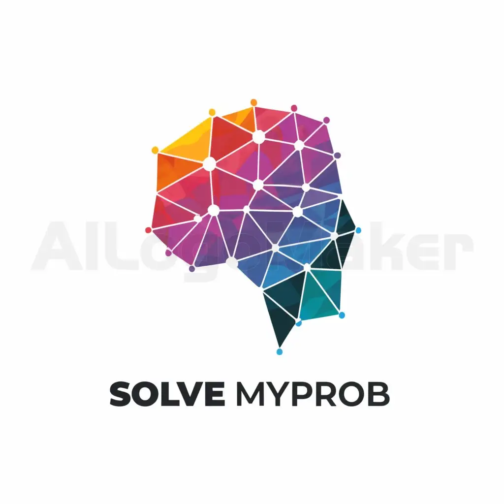 a logo design,with the text "SolveMyProb", main symbol:a brain,Moderate,be used in Technology industry,clear background