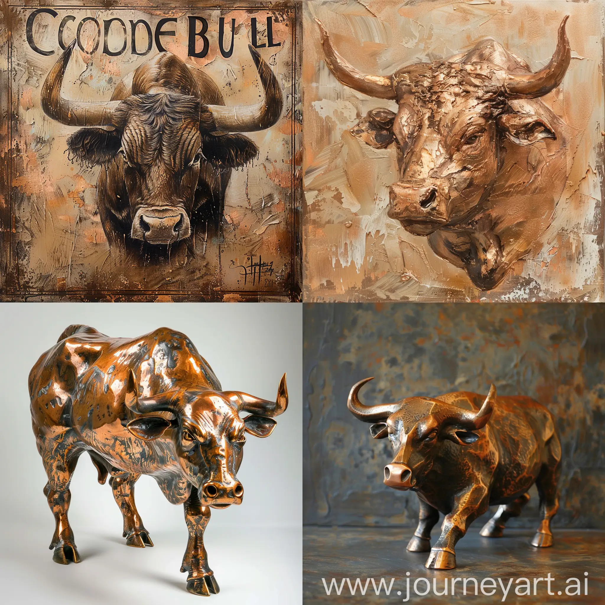 Copper-Bull-Sculpture-Majestic-Metallic-Symbol