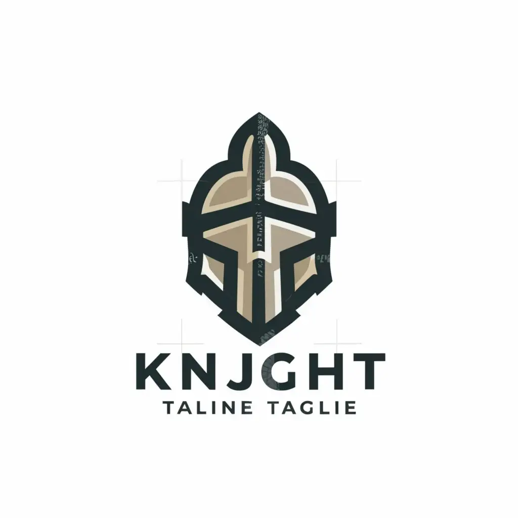 a logo design,with the text "Knight", main symbol:an helmet of knight and shield,Minimalistic,be used in Entertainment industry,clear background