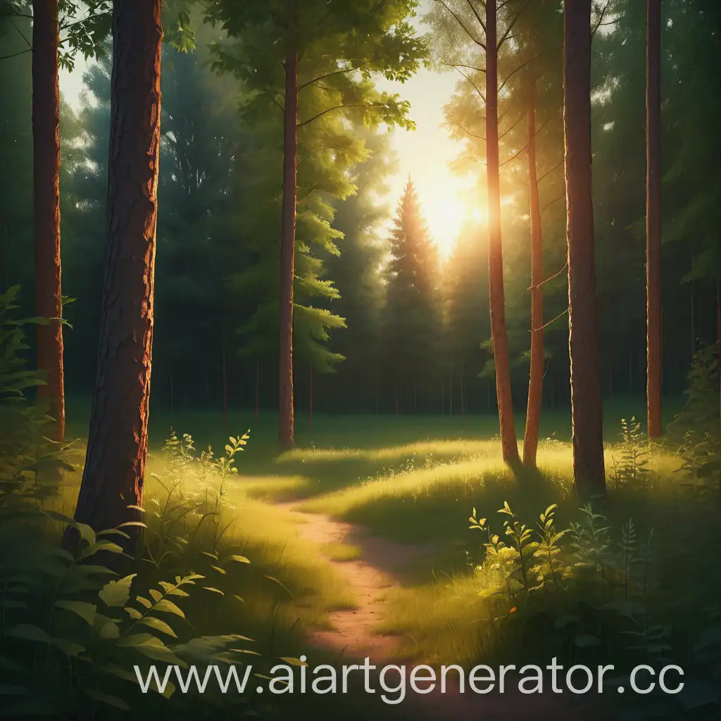 Serene-Forest-Glade-in-Evening-Light