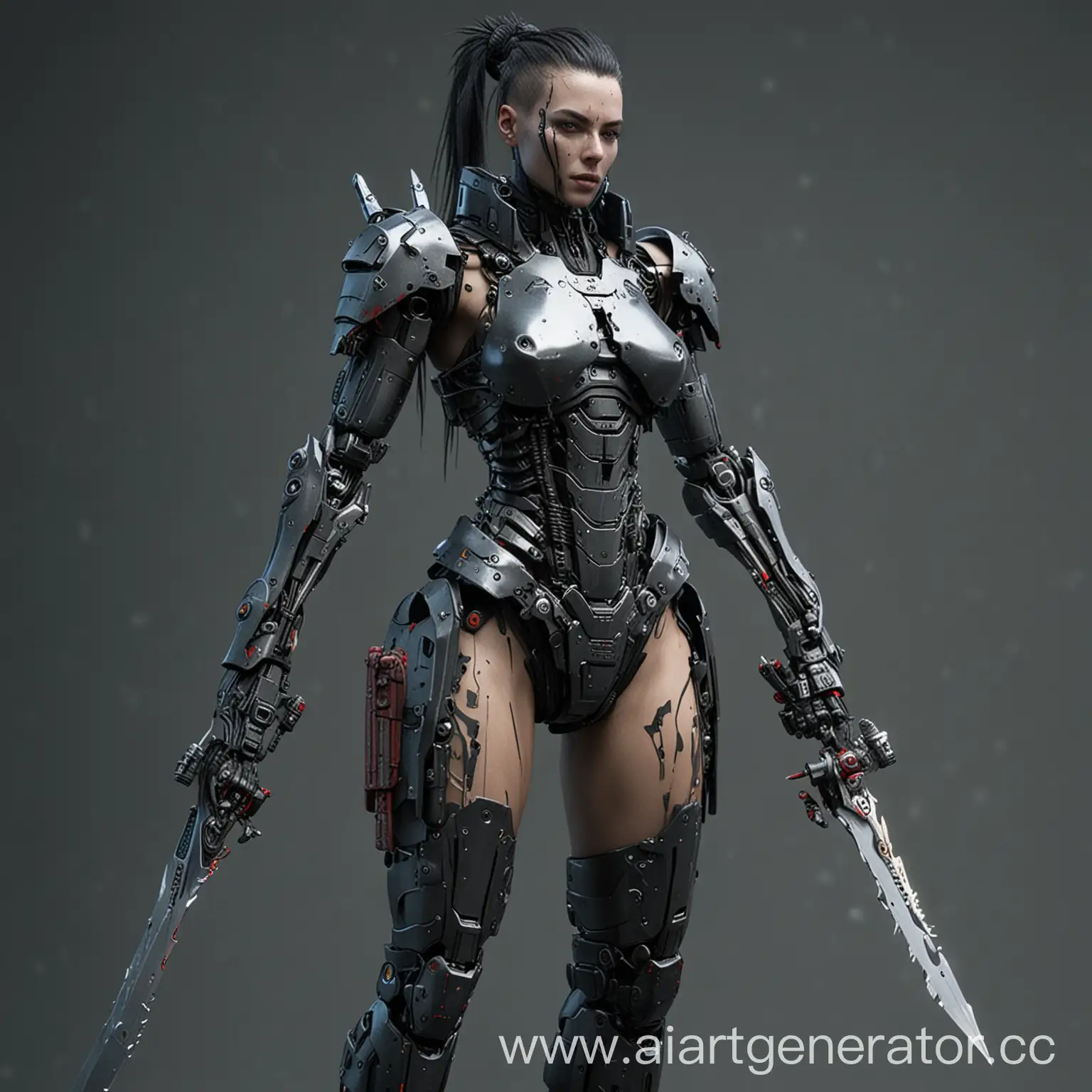 Futuristic-Cyberpunk-Robot-Warrior-with-DualBladed-Sword