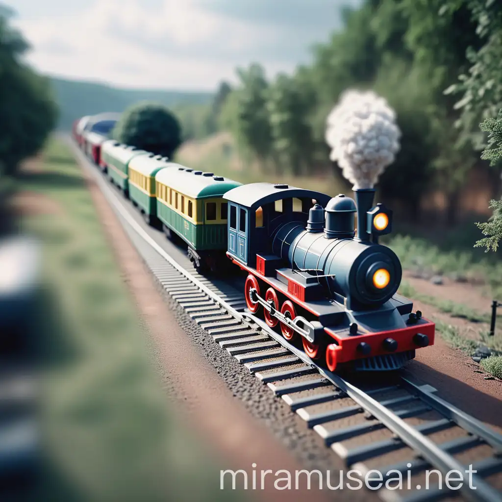 Realistic Toy Train Photography Vintageinspired Long Train Scene