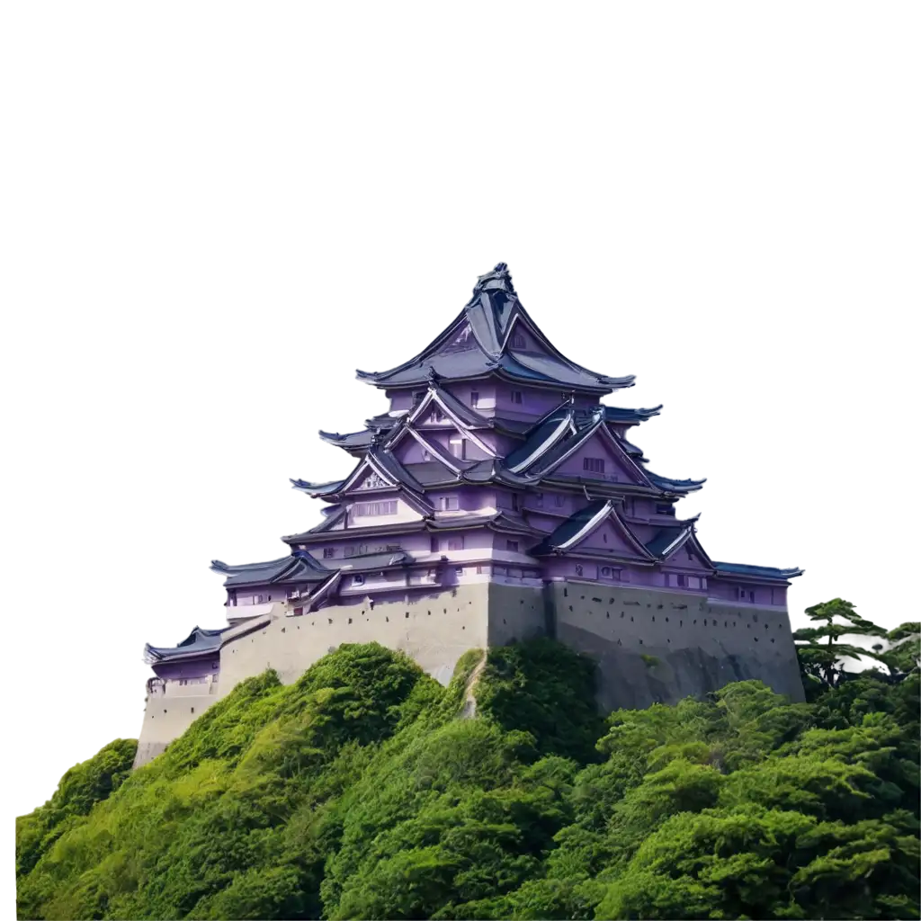 far off purple Japanese castle
