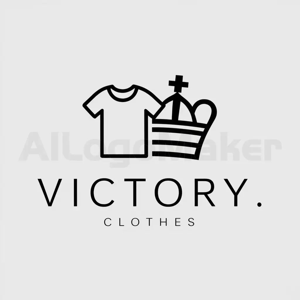 LOGO-Design-For-Victory-Clothes-Minimalistic-TShirt-and-Crown-Symbol