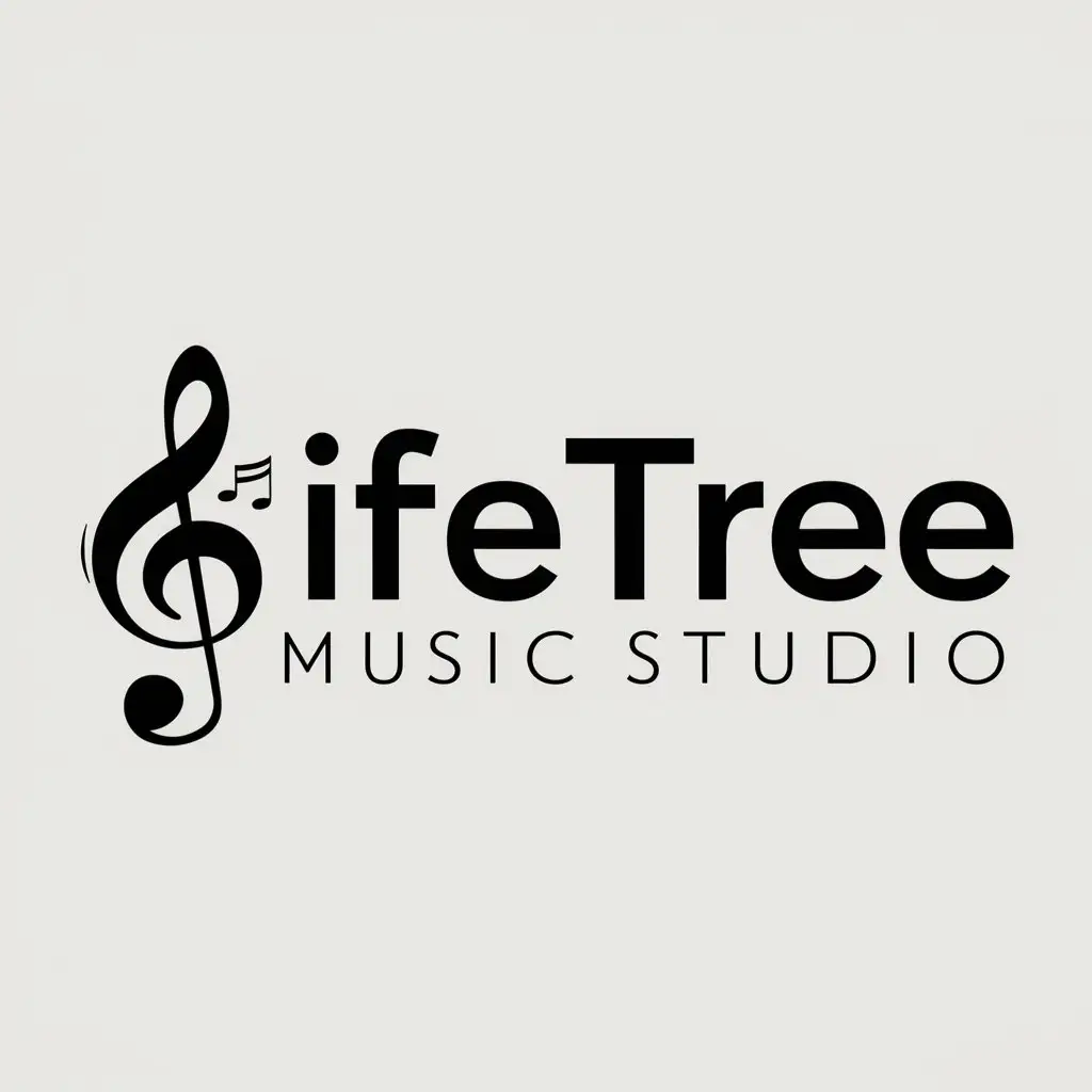 a logo design,with the text "Lifetree Music Studio", main symbol:music,Moderate,be used in Entertainment industry,clear background