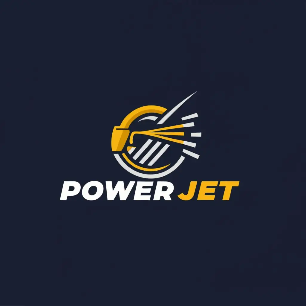 a logo design,with the text "PowerJet", main symbol:Pressure washer with turbine,Moderate,be used in Construction industry,clear background