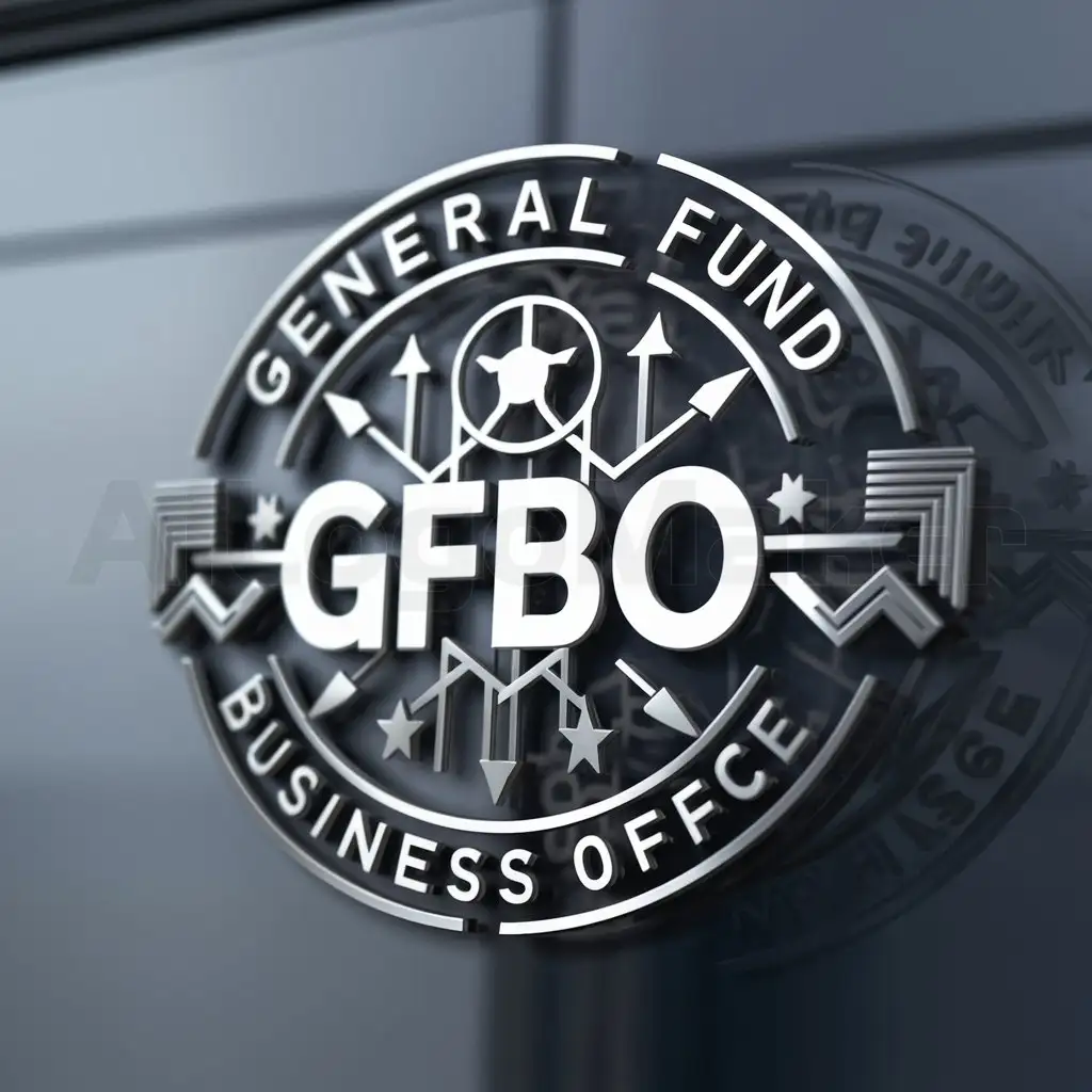 a logo design,with the text "GENERAL FUND BUSINESS OFFICE", main symbol:GFBO in a circle military emblem similar to navy command logos,complex,be used in GOVERNMENT industry,clear background