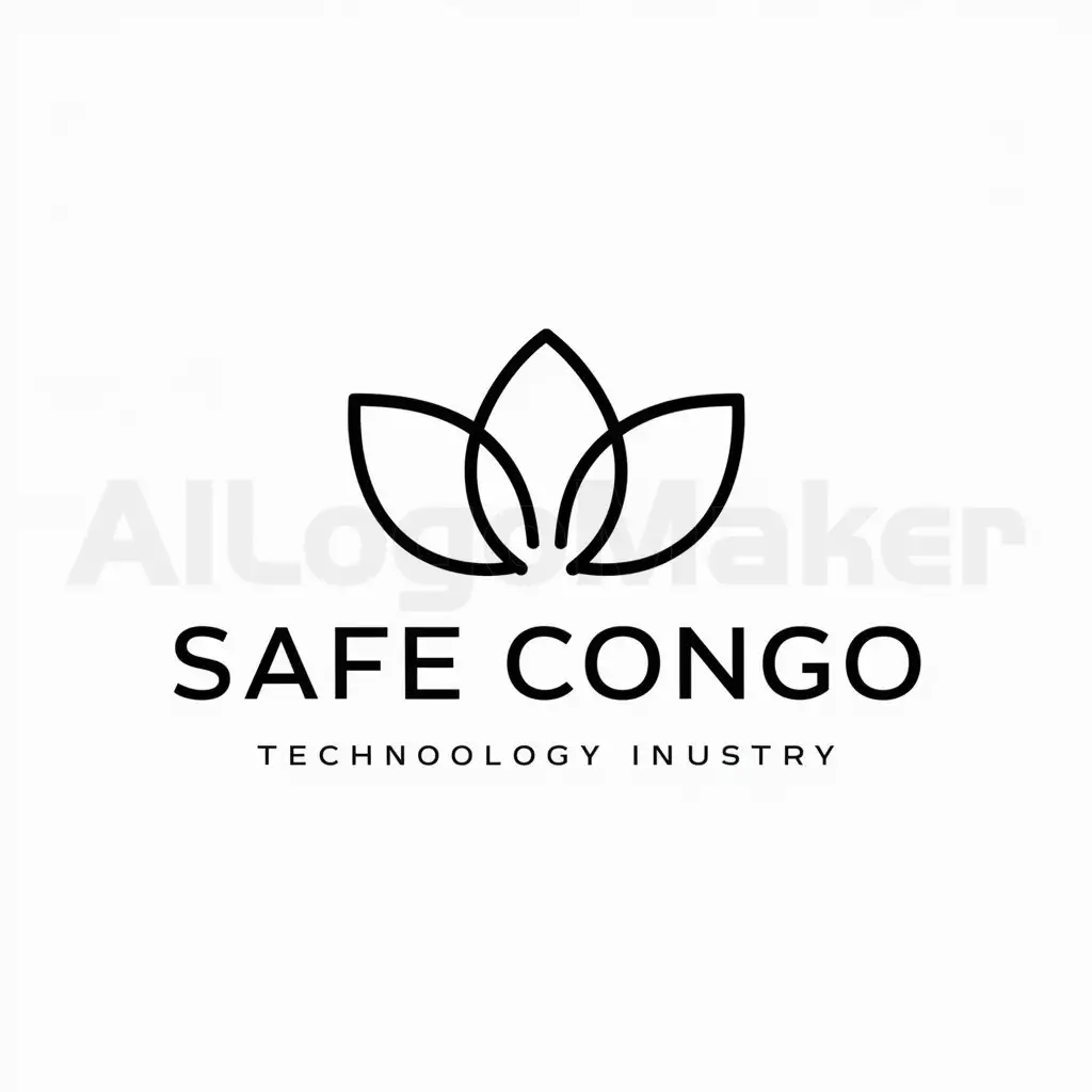 a logo design,with the text "Safe congo", main symbol:lotus flower,Moderate,be used in Technology industry,clear background