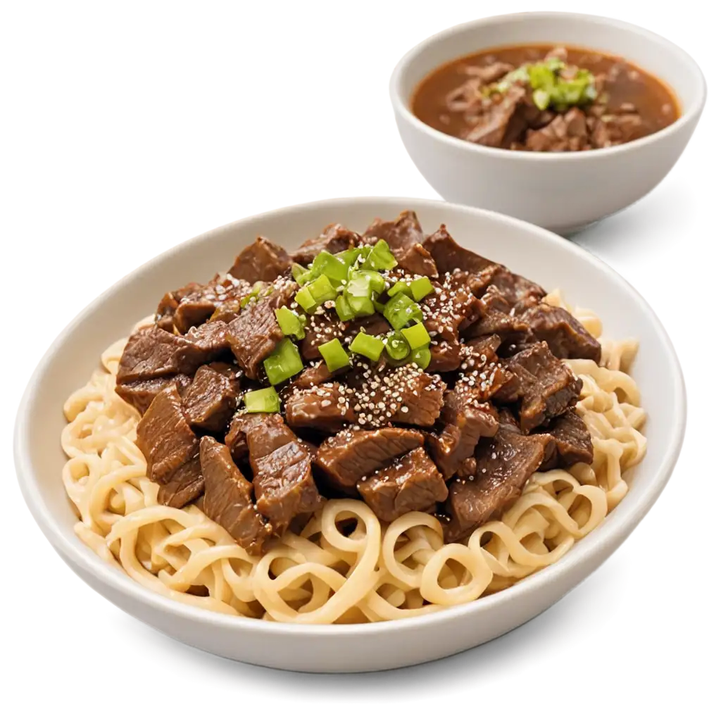 HighQuality-PNG-Image-of-Tilted-Plate-with-Noodles-and-Beef-Pieces
