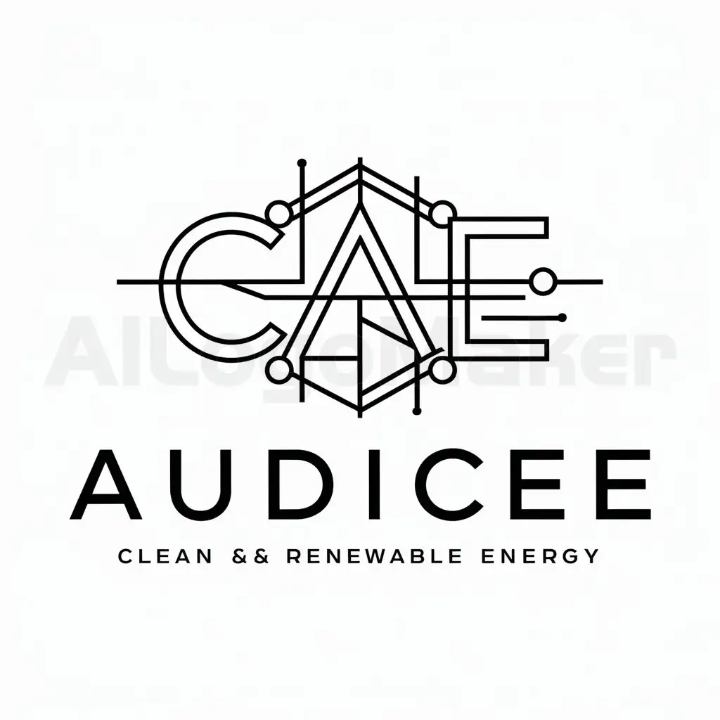 a logo design,with the text "AUDICEE", main symbol:CAE,complex,be used in ENERGIE industry,clear background