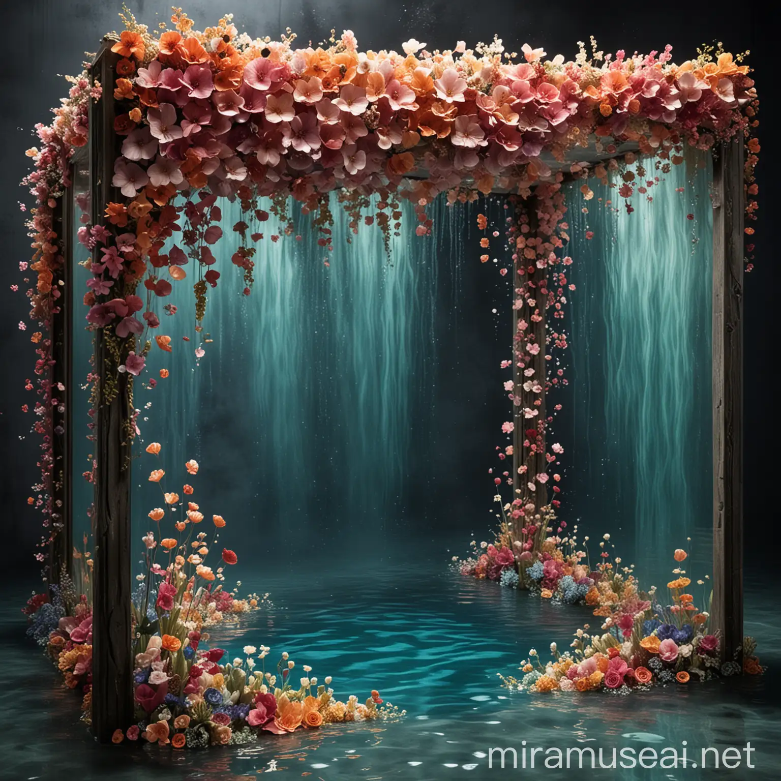 Underwater Booth with Blooming 3D Flowers