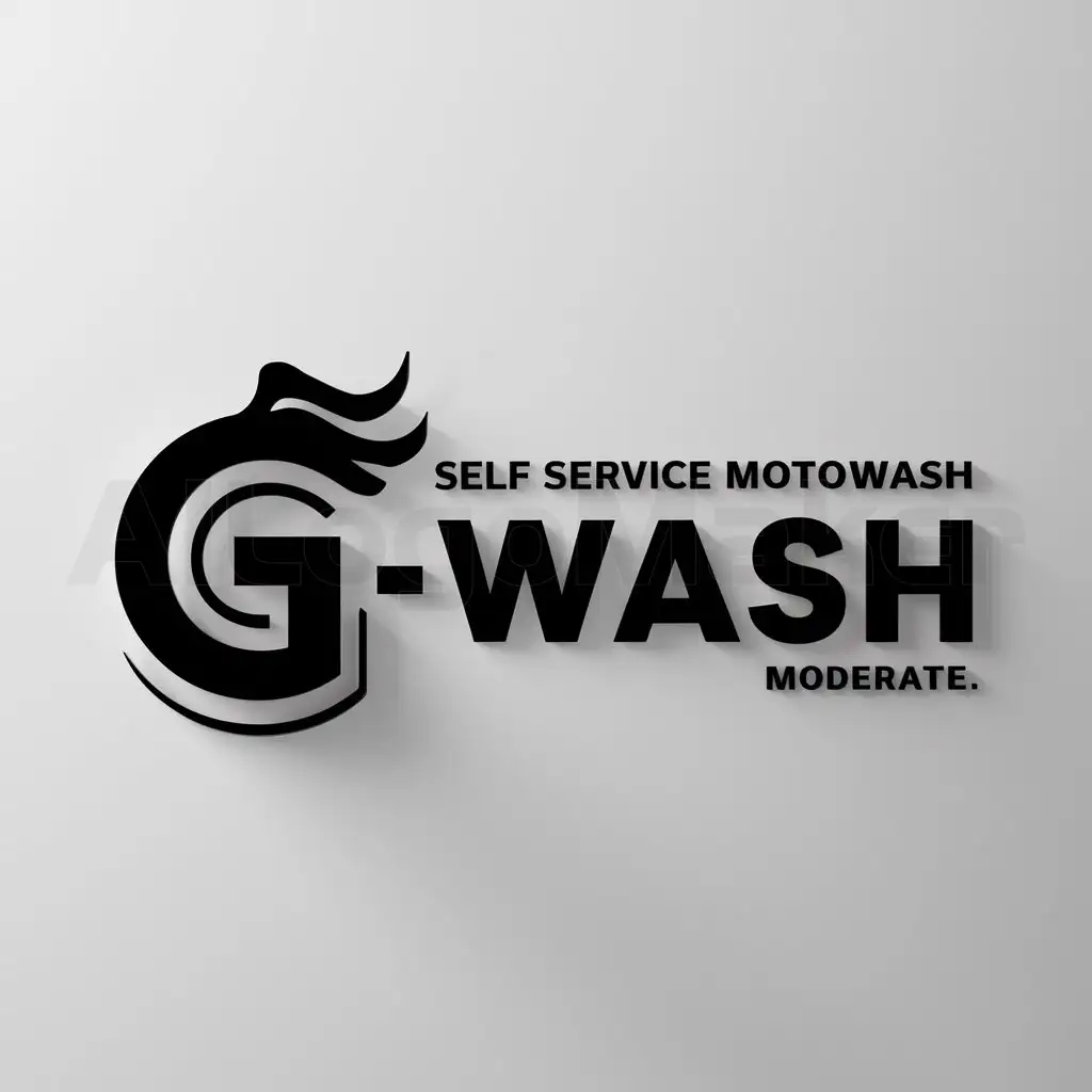 a logo design,with the text "Self Service MotoWash Vendo", main symbol:G-Wash,Moderate,clear background