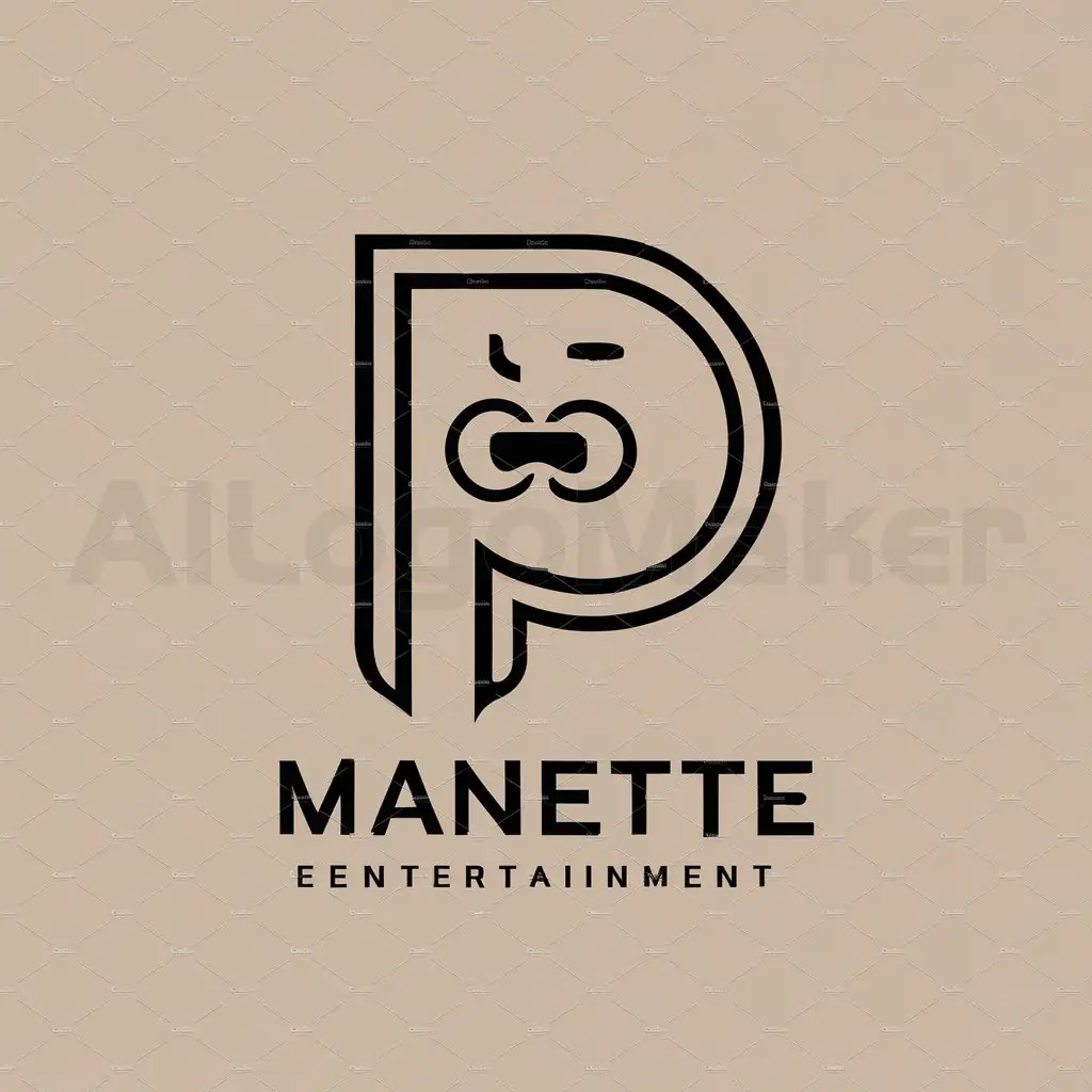 a logo design,with the text "P", main symbol:manette,Moderate,be used in Entertainment industry,clear background