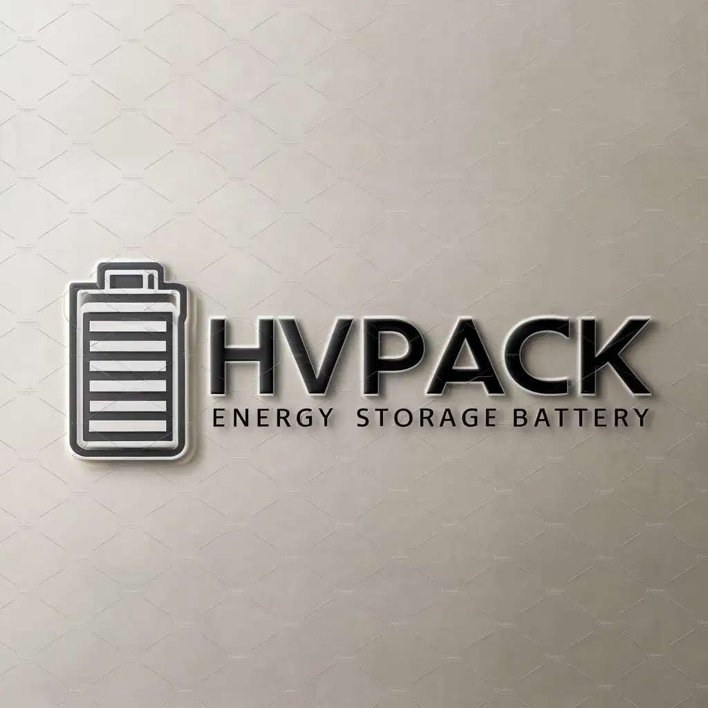 a logo design,with the text "HVPACK", main symbol:energy storage battery,Moderate,clear background