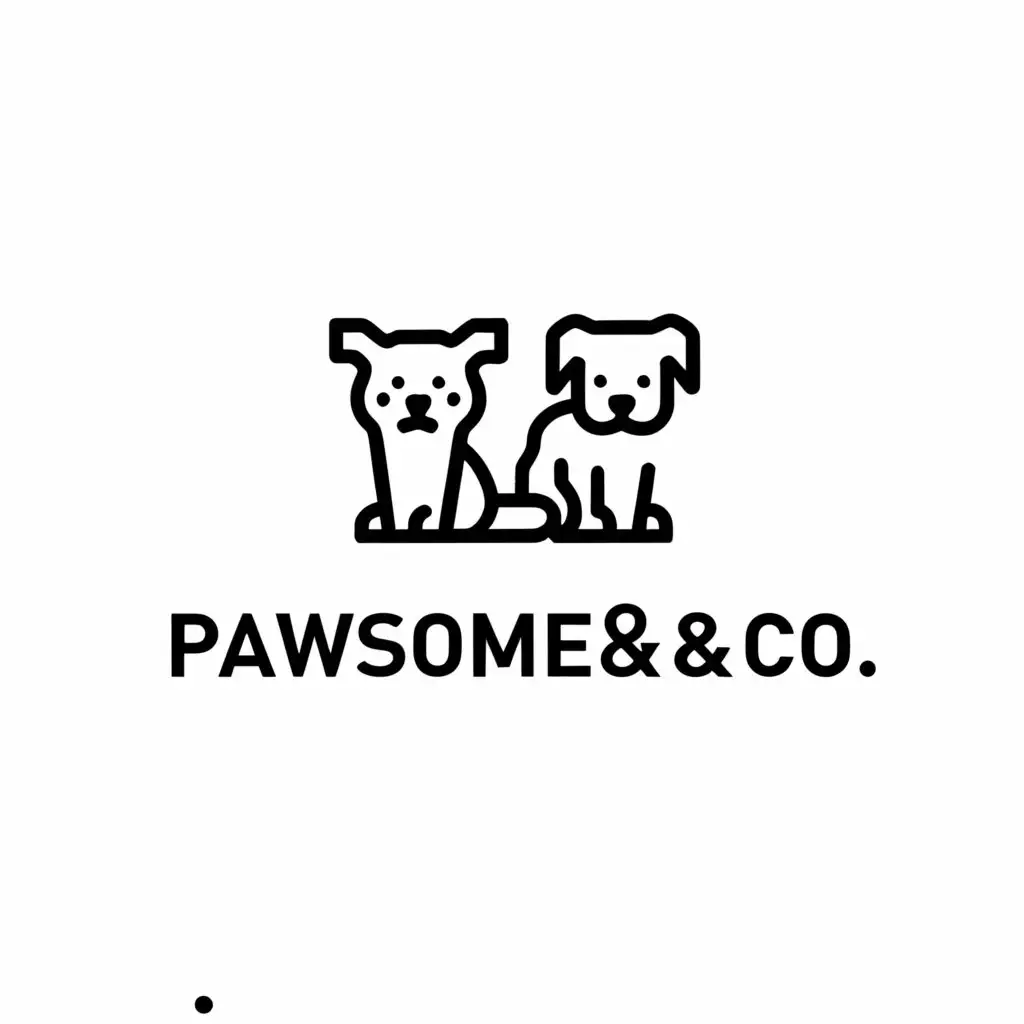 a logo design,with the text "Pawsome&Co.", main symbol:dog and cat,Minimalistic,be used in Animals Pets industry,clear background