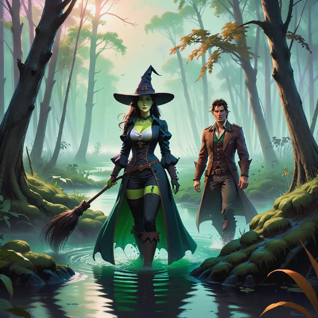 Marie Leveaux Witch Casting Spells with Handsome Jack in the Swamp